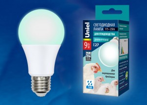 Uniel лампа св/д димм. для птиц (бройлеров) E27 9W(900lm) 60x110 LED-A60-9W/SCBG/E27/FR/DIM IP65