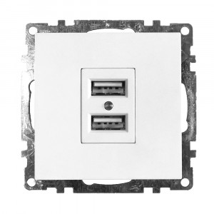 STEKKER Катрин мех. роз. СУ 2 мест. USB(2,4А) белый GLS10-7115-01 39308