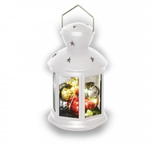 Фонарь новогод. ULD-L1220-012/TTB/WW 12LED+шарики 12x20см тепл.бел, мигающ, 3xАА н/к, бел.Uniel