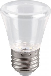 Feron колокольчик C45 E27 1W(80lm) 2700K 2K теплый бел. прозрач. "Белт Лайт" 70x45, LB-372 25909