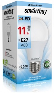 Smartbuy ЛОН A60 E27 11W(850lm) 4000K 4K 110x60 SBL-A60-11-40K-E27-A