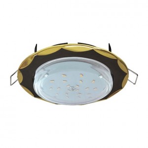 Ecola GX53 H4 св-к "Звезда" Черный хром-Золото 38x116 FI81H4ECB