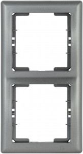 IEK BOLERO РB-2-БА Рамка 2 мест. верт. антрацит EMB21-K95