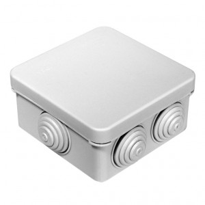 Промрукав коробка распред. ОУ  80х80х40 7 гермовводов, HF, серый (105шт) IP55 40-0210