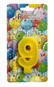 Свеча д/торта ЦИФРА 9, желтая 202570-3 Kukina Raffinata