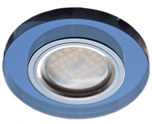 Ecola DL1650 MR16 GU5.3 св-к  Круг Стекло Голубой/Хром 25x95 FL1650EFF