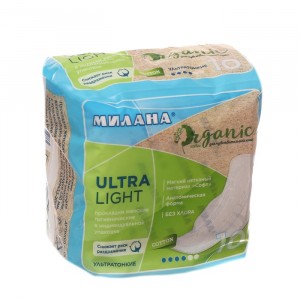 Прокладки ультратонкие Милана - Ультра Лайт ORGANIC 10шт 831979 арт601Э