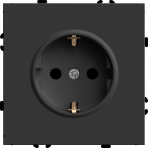 Stekker ЭМИЛИ мех. роз. СУ 1 мест. 16А (земля, шторки) черный уголь, soft touch RST16-5110-05 49854