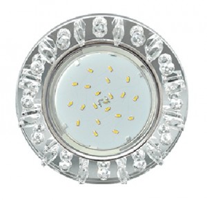 Ecola GX53 H4 св-к Стекло Круг c прозр.стразами хром фон зерк. 52x120 FK53RNECB