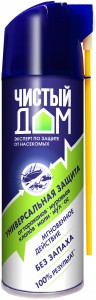 Аэрозоль Чистый Дом 150мл. трубочка (от летающ. и ползающ.) б/запаха 02-921 (дихлофос) РФ