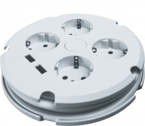 Navigator сет. удл. рулетка ПВС 3х1 4 роз. 1.5 м USB2.1A земля выкл. NPE-USB02-04-150-ESC-3X1 61456