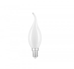 Gauss Filament Свеча на ветру 9W(610lm) 4100K 4K E14 milky матов. димм. филамент (нитев) 104201209-D