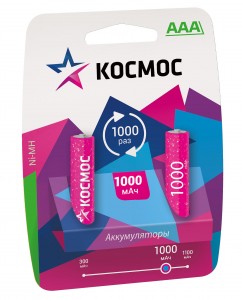 Ак-р Космос /R03 1000mAh Ni-MH BL2