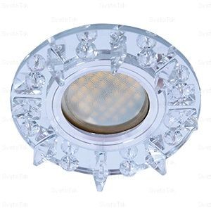 Ecola DL1661 MR16 GU5.3 св-к  Стекло Круг с квадратными стразами зеркало/Хром 42x95 FK16RNECB