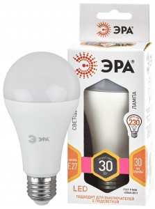 ЭРА стандарт ЛОН А65 E27 30W(2400Lm) 2700K 2K 120х50 A65-30W-827-E27 8877
