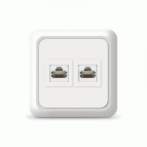 UNIVersal Олимп роз. комп. ОУ 2 мест. бел. (пластик. осн., RJ45) 1076