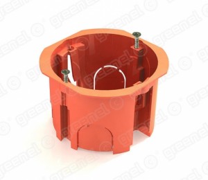 GREENEL Коробка уст. СУ для кирпич. стен D68х45мм с саморезами оранж. (100шт) GE40006