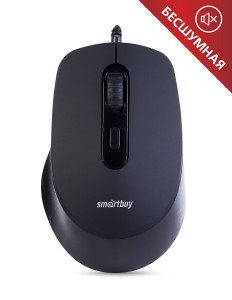 Мышь бесшумная Smartbuy ONE 265-K черная, 1,5 м, 4 кнопки(SBM-265-K)