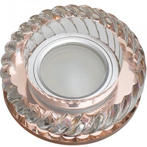 Fametto DLS-L123-2002 GU5.3 св-к встр. Luciole стекло 95(70)x48 прозр/бронза, подсветка LED3W