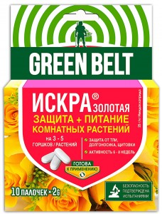 Искра золотая Палочки 10шт (защита+питание д/комнатн. растений) цена за уп, кор. Грин Бэлт 01-439