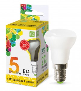 ASD standard R39 E14 5W(450lm) 3000K 2K 68x39 пластик/алюм  6697