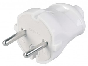IEK вилка  6А 250В (АБС-пластик, прямая, белая) EVP20-06-01-K01