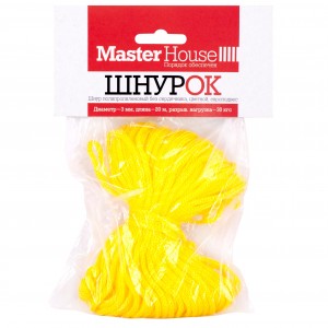 Шнур (веревка) ПП "ШнурОК" d=3мм, 20м, усиленный, без сердечника, цветной, арт.60390 Master House