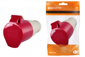 TDM розетка силовая CEE 224 переносная 3P+PЕ 32А 380В IP44 (10!) SQ0603-0013