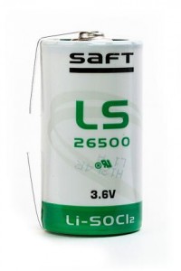 Элемент питания SAFT LS 26500 CNR C с лепест. выводами, 3.6V, 7700mAh, -60…+85С, литий-тионилхлорид