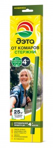 ДЭТА Стержни 4шт. От комаров, мошек, клещей, слепней (проф.)  до 25м2, до 4ч. защиты 3006
