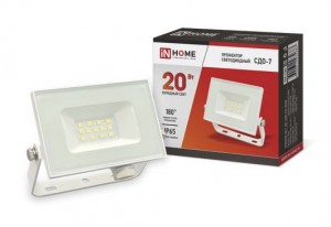ASD/InHome прожектор св/д СДО-7  20W(1600lm) 6500K 6K 111x98x21 белый IP65 4683