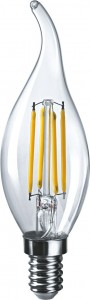 Navigator Свеча на ветру FC35 Е14 4W(380Lm)4000 4Kпрозр.35х118мм NLL-F-FC35-4-230-4K-E14 (10!) 61341
