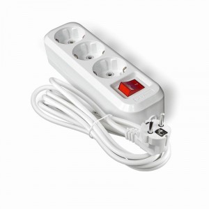 UNIVersal сет. удл. ПВС 3х1 3 роз.  3 м 13А земля, выкл. (корпус ABS) S-303 1986
