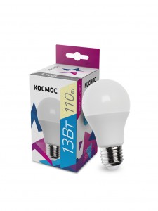 Космос ЛОН A60 E27 13W (1150lm) 3000K 2K матов. 108x60 LkecLED13wA60E2730