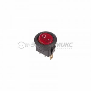 REXANT выкл. клавишный круглый 250V 6А(3с)ON-OFF красн. инд.(RWB-214,SC-214,MIRS-101-8)(10!!)36-2570