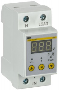 IEK Реле напряжения РН-д 1ф. 40А, 2мод, 140-280В IVR21-1-40