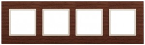 Эра 14-5304-09 СУ Рамка на 4 поста, дерево, Elegance, дуб+сл.кость 6203