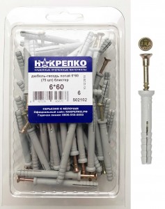Дюбель-гвоздь потайной 6*60 (75 шт EC) НАКРЕПКО 502102