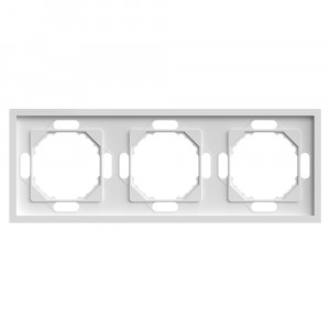 Stekker ЭМИЛИ рамка СУ 3 мест. (PC), белый фарфор, soft touch PFR00-5003-01 49886