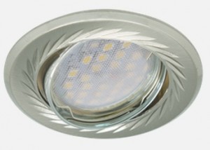Ecola KL6A MR16 GU5.3 св-к литой поворот.гравир.Листья по Кругу Сатин-Хром/Хром 23x86 FN1616EFY