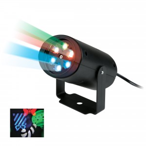 Светильник-проектор вращ. Volpe ULI-Q306-02 Новогод. узоры, d=8/h=12см 4W/220V black xmax