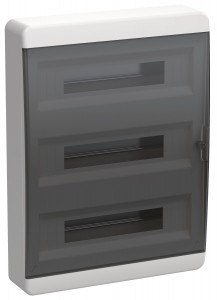 IEK TEKFOR бокс (корпус) пластик. ЩРН-П-54 мод. навесной, прозр. черная дверь IP41