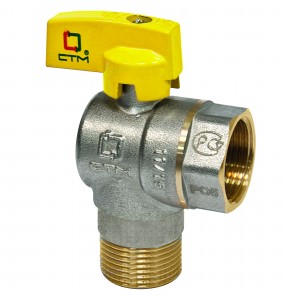 СТМ ГАЗ Кран шар. для газа угловой 1/2" г/ш бабочка CGLFMB12