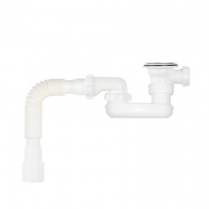 Aquant Сифон для душевого поддона 1 1/2" х 40 плоский регулир.,с выпуском,гиб.тр.40х40/50,V645-40-MR