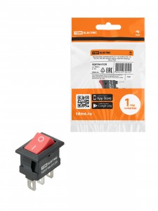 TDM выключатель клавишный KCD11-102 красный 250В, 1P, 3А, (3с), ON-ON, Micro SQ0746-0129