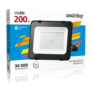 Smartbuy прожектор св/д200W(16000lm) 6500К 6К 350x310x45 черный  FL SMD LIGH