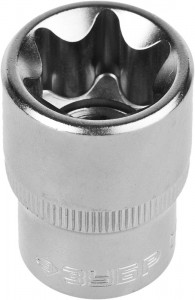 Головка торцовая ЗУБР "МАСТЕР" (1/2"), Cr-V, E-TORX, хром.покр, E20 zu27719-20