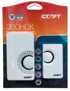 СТАРТ 002 звонок беспроводной, 80м, 36 мелодий, индикатор, 3 ур.громкости, 65-85дБ