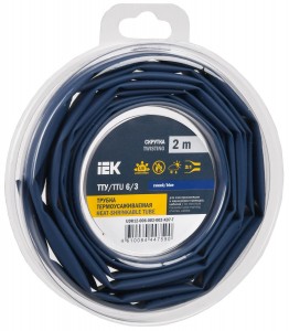 IEK термоусадка трубка ТТУ нг-LS 6/3 синяя (2м/упак, цена за уп) ТУТ UDR12-006-003-002-K07-T