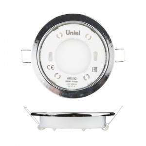 Uniel GX53/H2 св-к встр. 20x100 хром (кратно 10!) GX53/H2 CHROME 10 PROM
